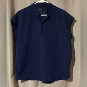 Figs Scrub Womens Navy Blue Oversized Rafaela Large